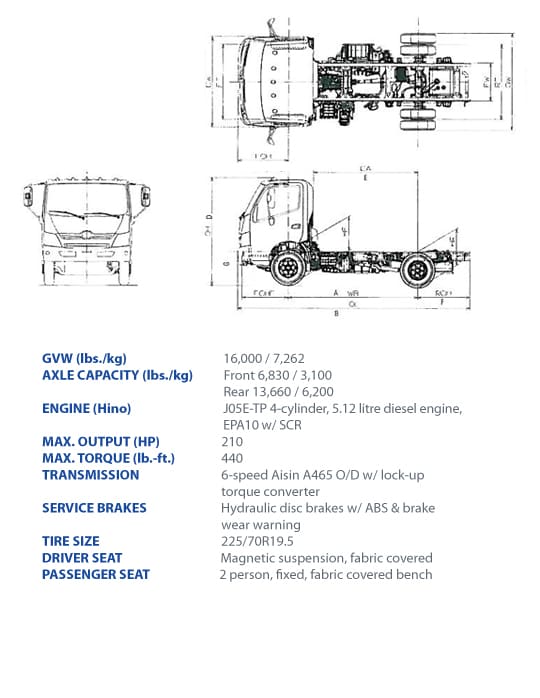 2013 HINO 165 Specifications